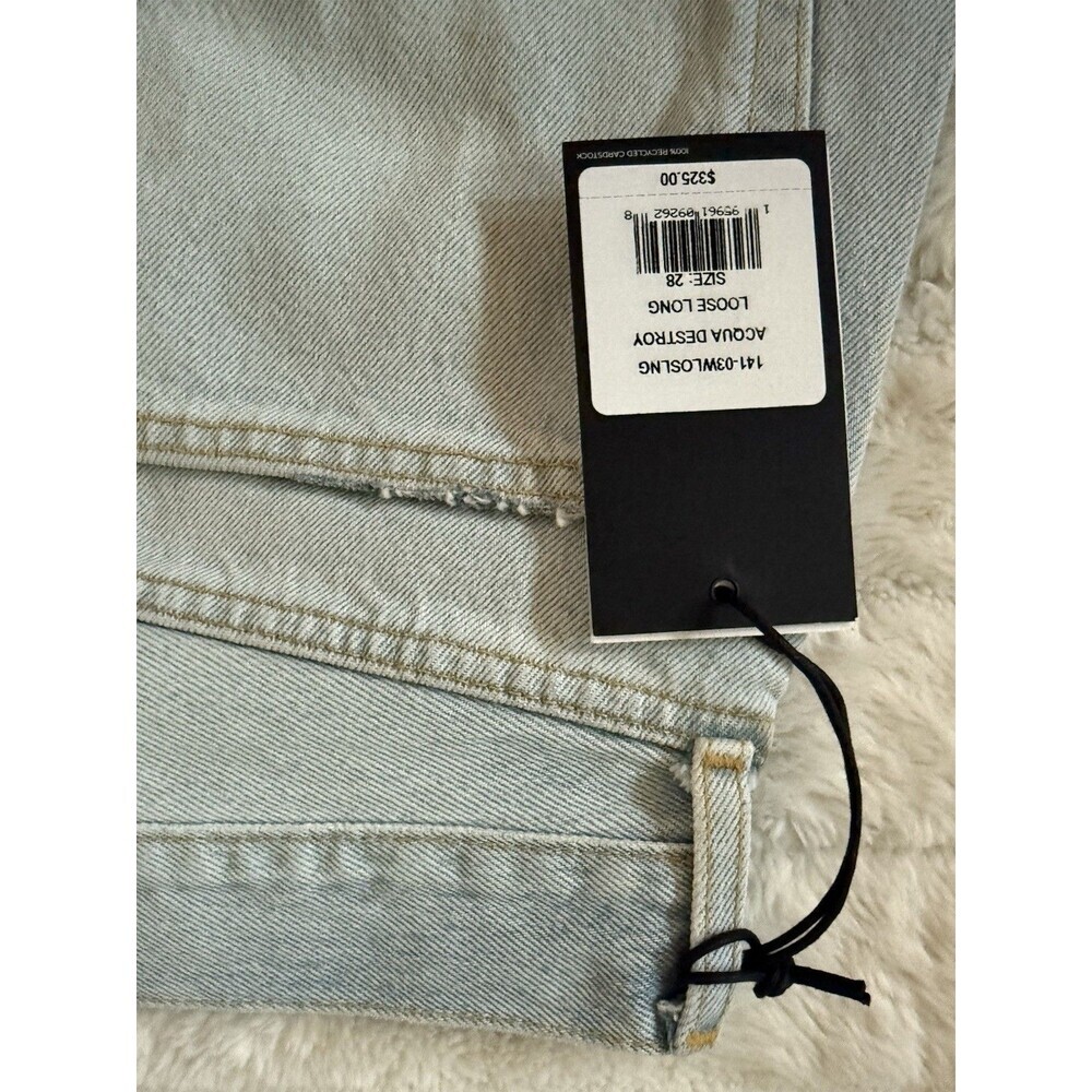 RE/DONE Loose Acqua Destroy Straight Leg Jeans Size 28 – Retail $325 NWT - Picture 7 of 10